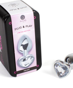 Alternative view of SECRETPLAY - METAL BUTT PLUG CLEAR CRYSTAL HEART SMALL SIZE 7 CM