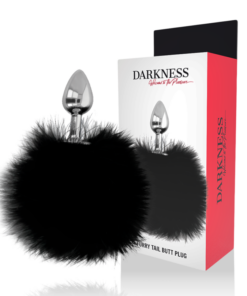 DARKNESS - EXTRA ANAL BUTTPLUG WITH TAIL BLACK 7 CM