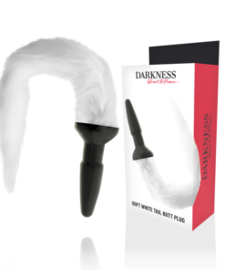 DARKNESS - SILICONE ANAL PLUG WITH WHITE TAIL