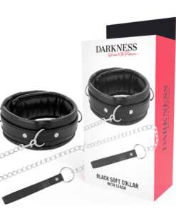 DARKNESS - SOFT LEATHER NECKLACE WITH CHAIN