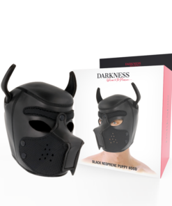DARKNESS - NEOPRENE DOG MASK WITH REMOVABLE MUZZLE L