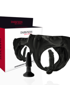 DARKNESS - PANTIES WITH PLUG AND INTERCHANGEABLE DILDO