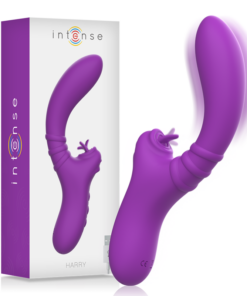 INTENSE - HARRY FLEXIBLE VIBRATOR WITH PURPLE TONGUE