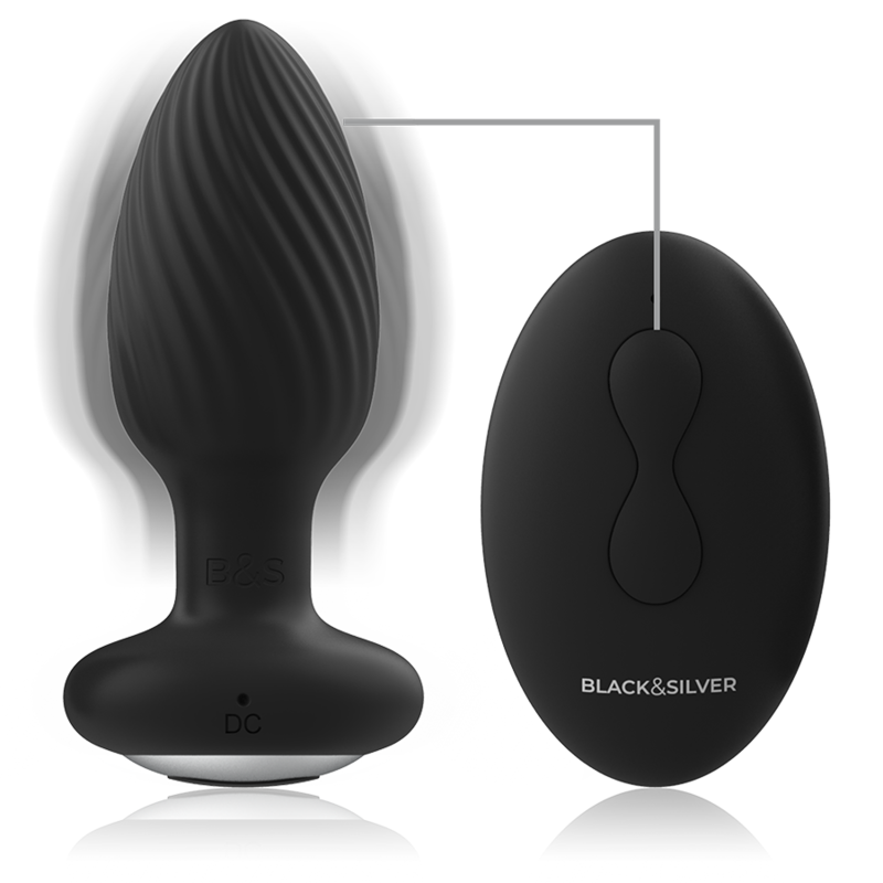 BLACKSILVER - WELLS PLUG SILICONE ANAL ROTATOR REMOTE CONTROL - Image 3