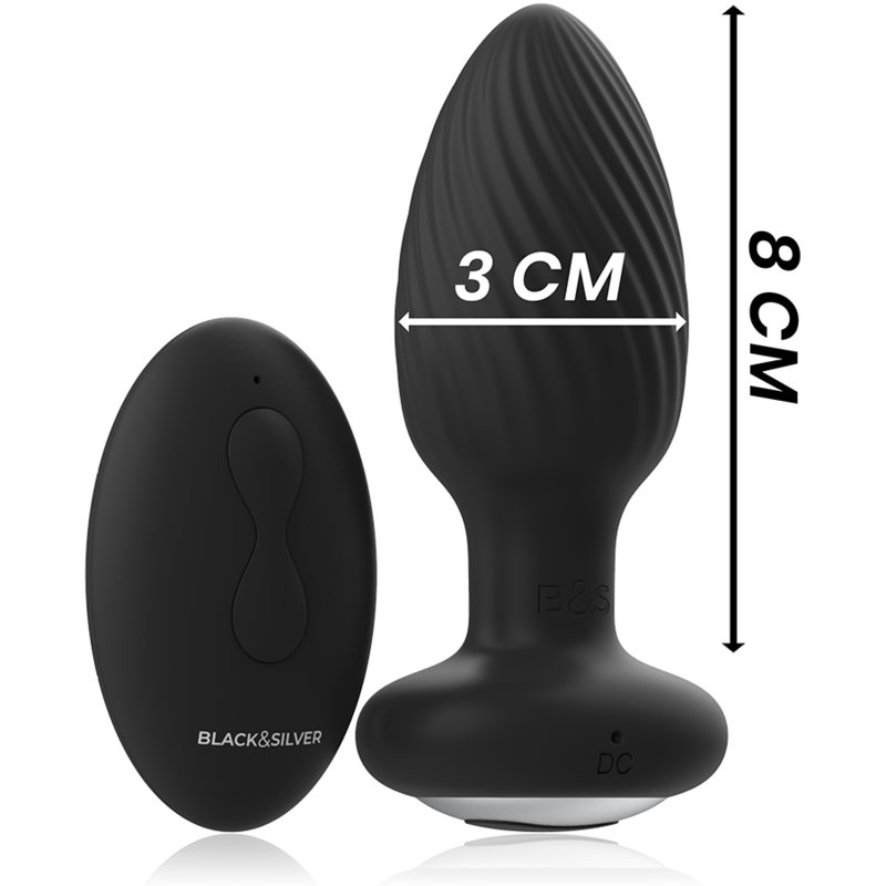 BLACKSILVER - WELLS PLUG SILICONE ANAL ROTATOR REMOTE CONTROL - Image 4