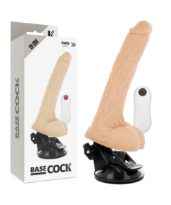BASECOCK REALISTIC VIBRATOR REMOTE CONTROL FLESH 19 CM