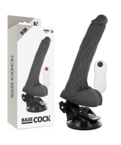 BASECOCK REALISTIC VIBRATOR REMOTE CONTROL BLACK 19 CM