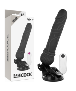 BASECOCK REALISTIC VIBRATOR REMOTE CONTROL BLACK 19.5 CM