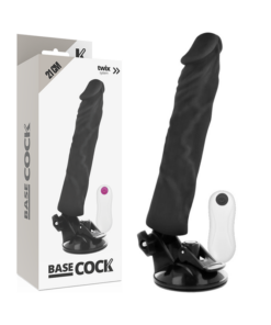 BASECOCK REALISTIC VIBRATOR REMOTE CONTROL BLACK 21 CM