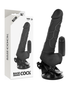 BASECOCK REALISTIC VIBRATOR REMOTE CONTROL BLACK 18.5CM