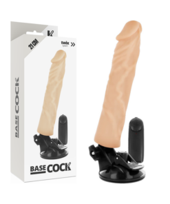 BASECOCK REALISTIC VIBRATOR BLACK REMOTE CONTROL FLESH 21CM
