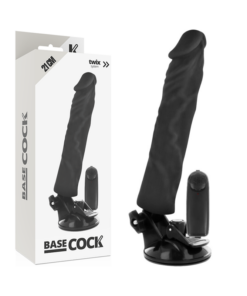 BASECOCK REALISTIC VIBRATOR REMOTE CONTROL BLACK 21CM