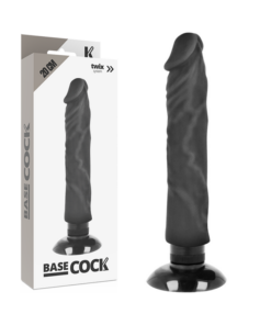 BASECOCK REALISTIC VIBRATOR 2-1 BLACK 20CM