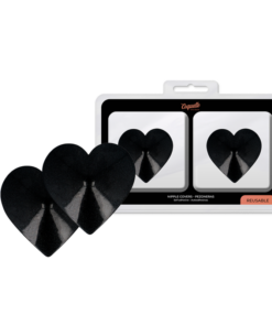 COQUETTE CHIC DESIRE - NIPPLE COVERS BLACK HEARTS