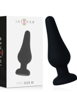 INTENSE - ANAL PLUG PIPO M BLACK SILICONE 11 CM