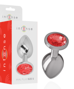 INTENSE - ALUMINUM METAL ANAL PLUG WITH RED CRYSTAL SIZE S