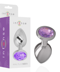 INTENSE - ALUMINUM METAL ANAL PLUG WITH VIOLET CRYSTAL SIZE L