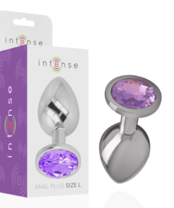 INTENSE - ALUMINUM METAL ANAL PLUG WITH VIOLET CRYSTAL SIZE S