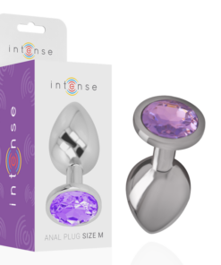 INTENSE - ALUMINUM METAL ANAL PLUG WITH VIOLET CRYSTAL SIZE M