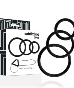 ADDICTED TOYS - RINGS SET FOR PENIS BLACK