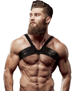 FETISH SUBMISSIVE ATTITUDE - MENS BRIGADE ECO-LEATHER CHEST HARNESS