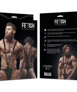 Alternative view of FETISH SUBMISSIVE ATTITUDE - MENS V-SHAPED ECO-LEATHER HARNESS