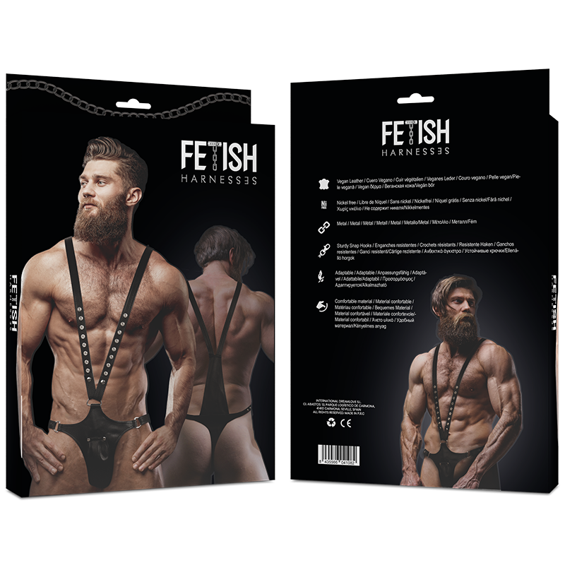 FETISH SUBMISSIVE ATTITUDE - MENS V-SHAPED ECO-LEATHER HARNESS - Image 2