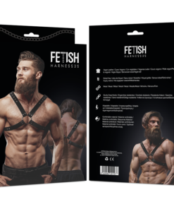 Alternative view of FETISH SUBMISSIVE ATTITUDE - MENS CROSS CHEST ECO-LEATHER HARNESS