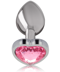 Alternative view of INTENSE - ALUMINUM METAL ANAL PLUG PINK HEART SIZE M