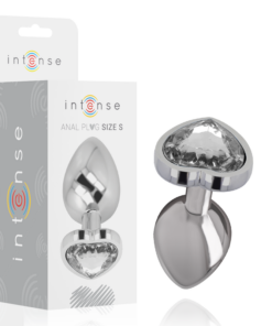 INTENSE - WHITE HEART ALUMINUM METAL ANAL PLUG SIZE S