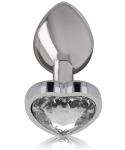 Alternative view of INTENSE - WHITE HEART ALUMINUM METAL ANAL PLUG SIZE S