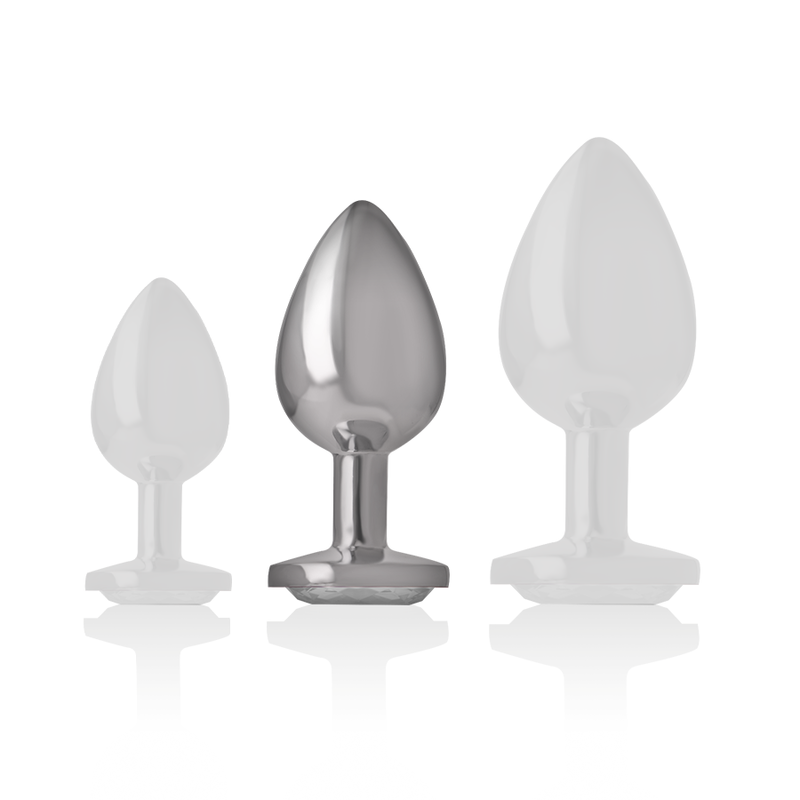 INTENSE - ALUMINUM METAL ANAL PLUG WHITE HEART SIZE M - Image 5