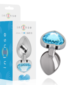 INTENSE - ALUMINUM METAL ANAL PLUG BLUE HEART SIZE S