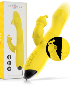 INTENSE - TOKY MULTIFUNCTION VIBRATOR UP  DOWN WITH CLITORAL STIMULATOR YELLOW