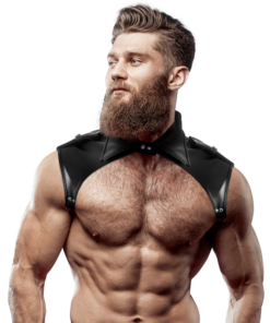 FETISH SUBMISSIVE ATTITUDE - MENS BRIGADE ADJUSTABLE ECO-LEATHER NECK HARNESS