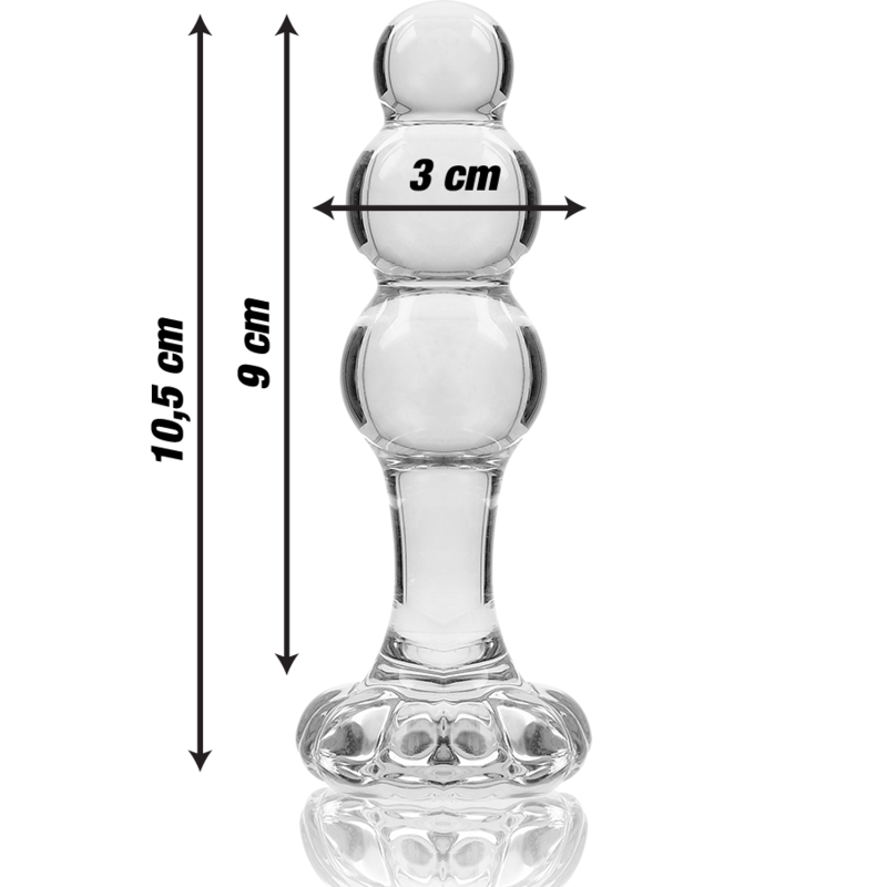 NEBULA SERIES BY IBIZA - MODEL 1 ANAL PLUG BOROSILICATE GLASS 10.7 X 3 CM CLEAR - Image 3