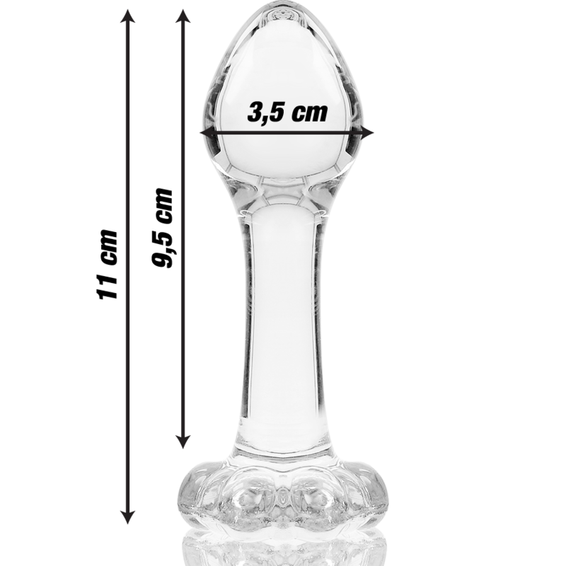 NEBULA SERIES BY IBIZA - MODEL 2 ANAL PLUG BOROSILICATE GLASS 11 X 3.5 CM CLEAR - Image 3
