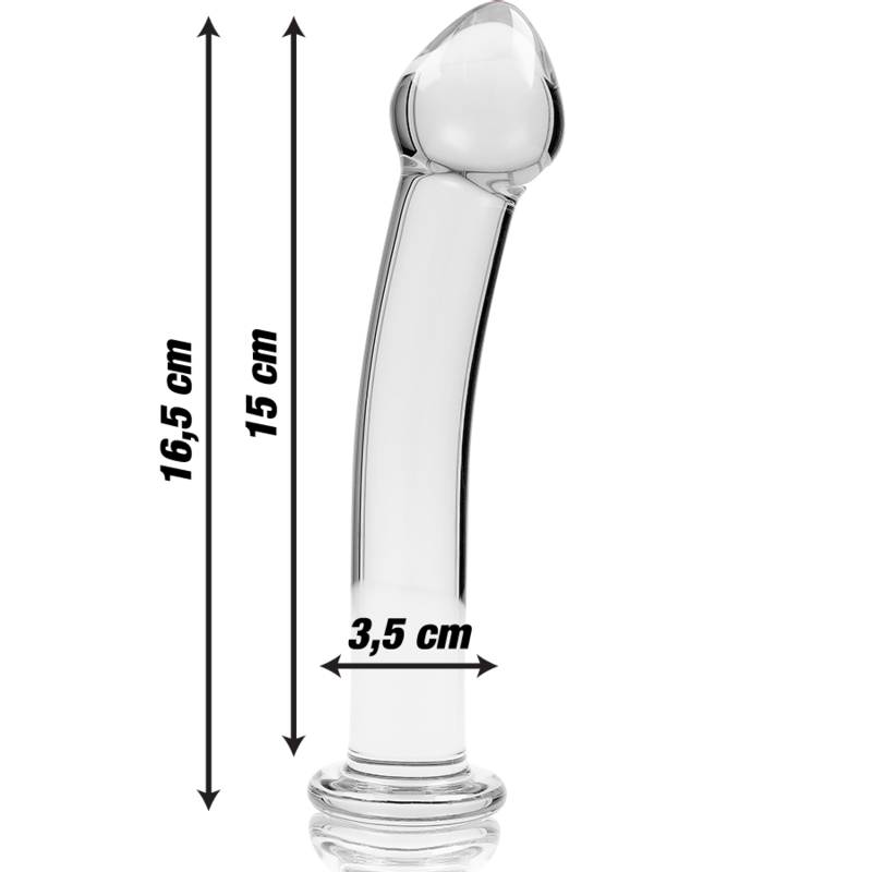 NEBULA SERIES BY IBIZA - MODEL 11 DILDO BOROSILICATE GLASS 16 X 3 CM CLEAR - Image 3