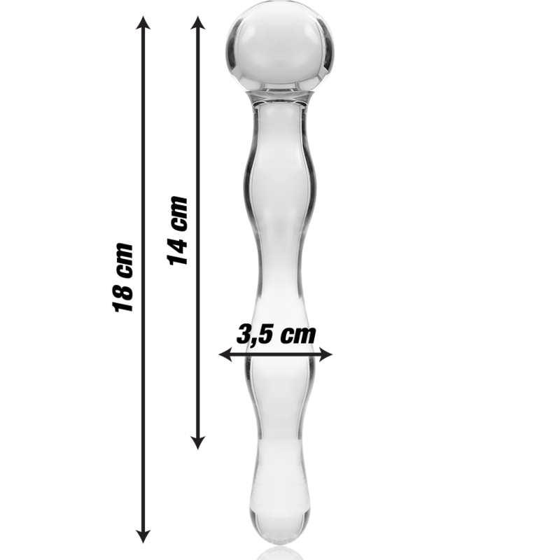 NEBULA SERIES BY IBIZA - MODEL 13 DILDO BOROSILICATE GLASS 18 X 3.5 CM CLEAR - Image 3