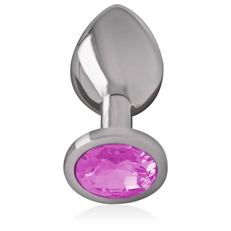 INTENSE - ALUMINUM METAL ANAL PLUG WITH PINK CRYSTAL SIZE L - Image 2