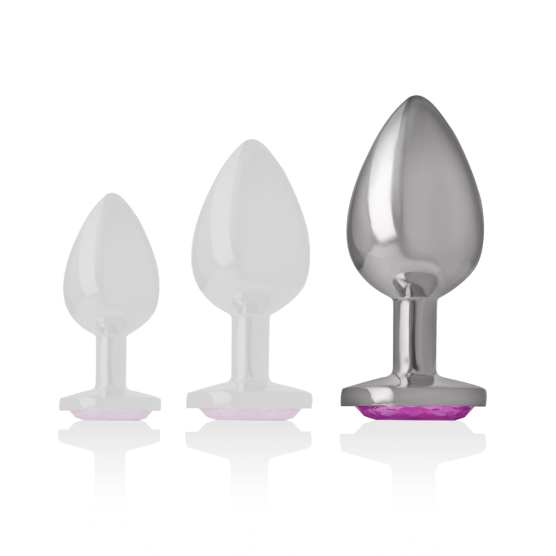 INTENSE - ALUMINUM METAL ANAL PLUG WITH PINK CRYSTAL SIZE L - Image 5