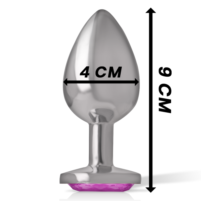 INTENSE - ALUMINUM METAL ANAL PLUG WITH PINK CRYSTAL SIZE L - Image 4