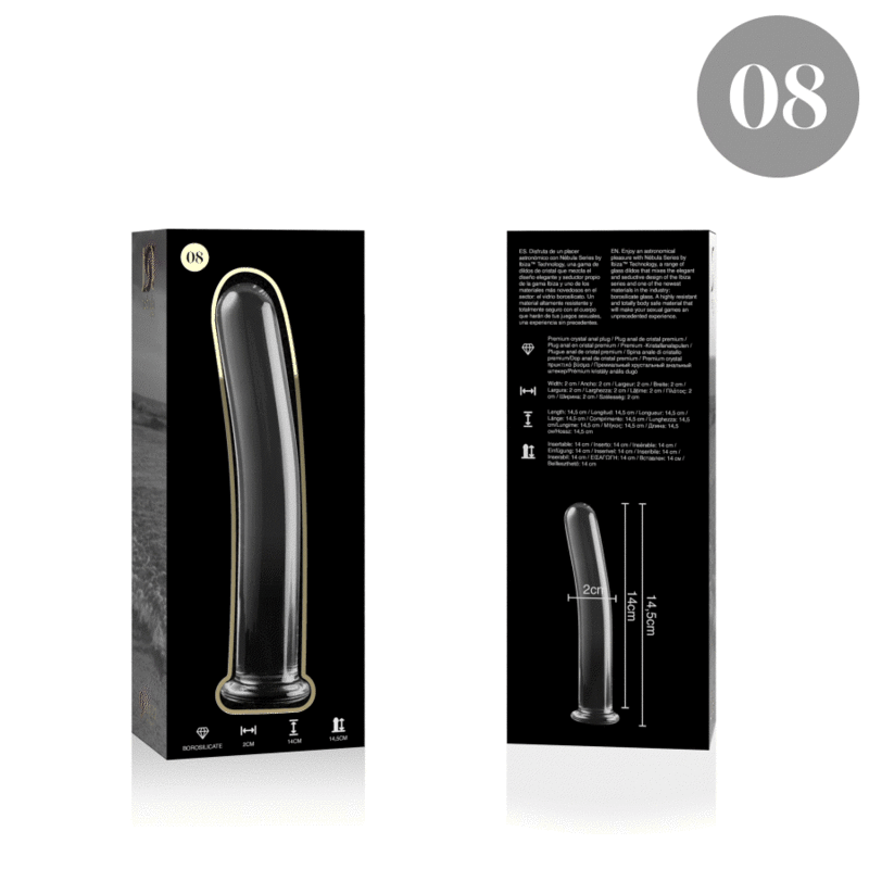 NEBULA SERIES BY IBIZA - MODEL 8 DILDO BOROSILICATE GLASS 14.5 X 2 CM CLEAR - Image 4