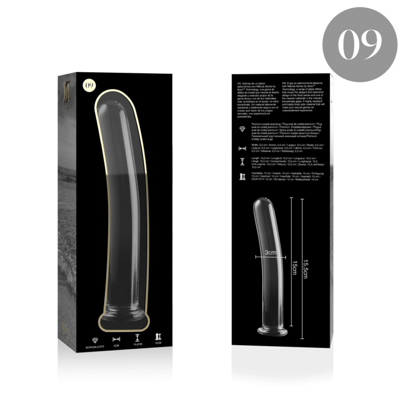 NEBULA SERIES BY IBIZA - MODEL 9 DILDO BOROSILICATE GLASS 15.5 X 2.5 CM CLEAR - Image 4