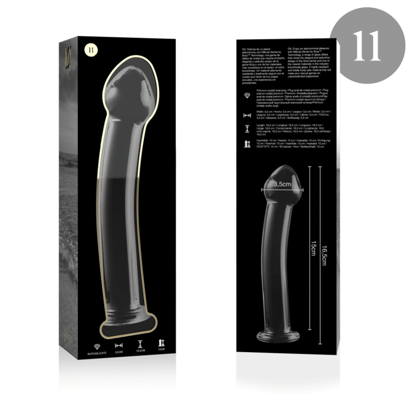 NEBULA SERIES BY IBIZA - MODEL 11 DILDO BOROSILICATE GLASS 16 X 3 CM CLEAR - Image 4