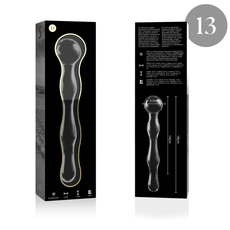 NEBULA SERIES BY IBIZA - MODEL 13 DILDO BOROSILICATE GLASS 18 X 3.5 CM CLEAR - Image 4