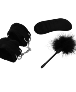 Alternative view of INTENSE - FETISH EROTIC PLAYSET 2 WITH HANDCUFFS, BLIND MASK AND TICKLER