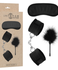 INTENSE - FETISH EROTIC PLAYSET 2 WITH HANDCUFFS, BLIND MASK AND TICKLER