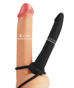 Alternative view of MYTHOLOGY - COBI ONYX ANAL DILDO WITH COCK AND TESTICLE RING 13 SILICONE CM