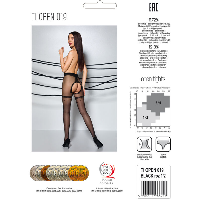 PASSION - TIOPEN 019 STOCKING BLACK 1/2 (20 DEN) - Image 5